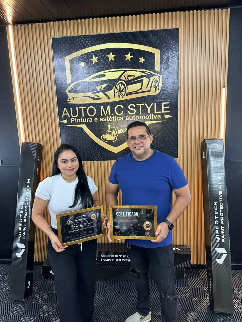 Alunos Certificados aplicando PPF no Treinamento Método MAV
