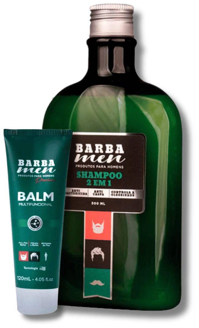 Kit Barba Hidratada Shampoo 500ml + Balm 120ml