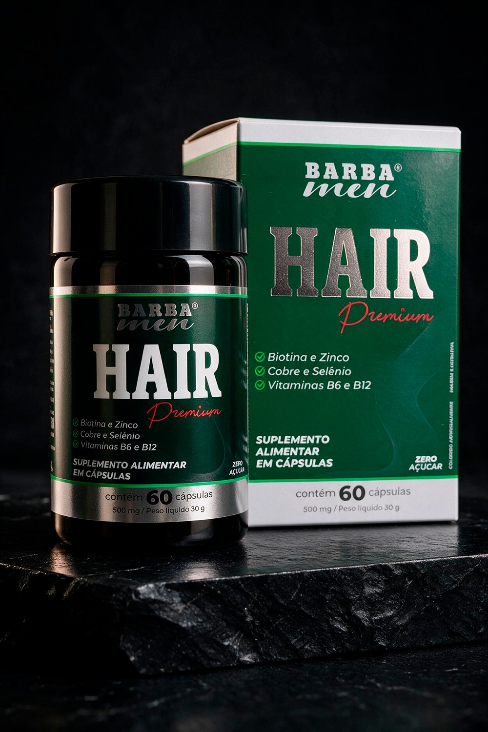 Suplemento Alimentar em Cápsulas Hair Premium Barba Men 60 cápsulas 30g
