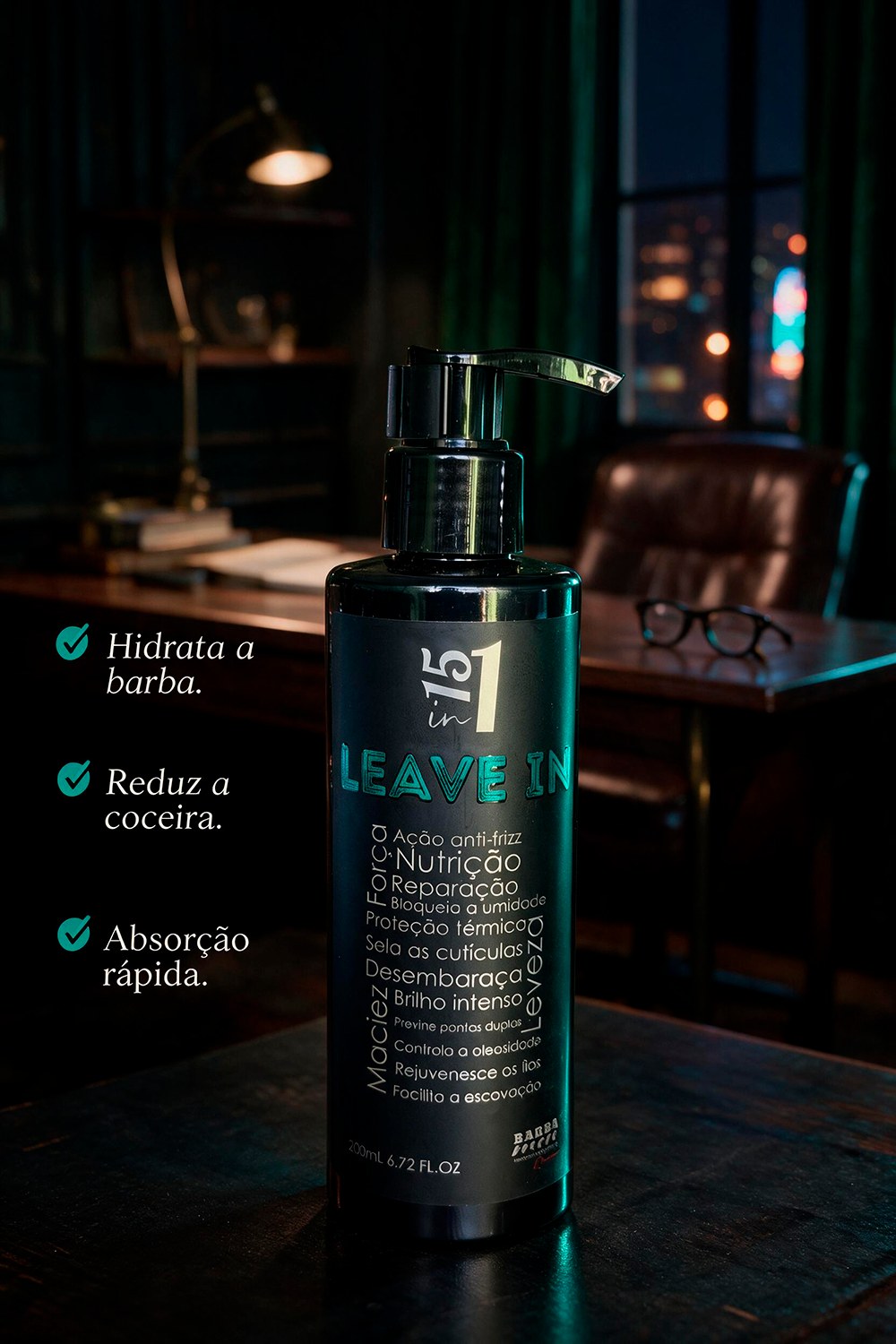 Leave-in 15 em 1 Barba Men: Hidrata a barba, reduz a coceira e tem absorção rápida