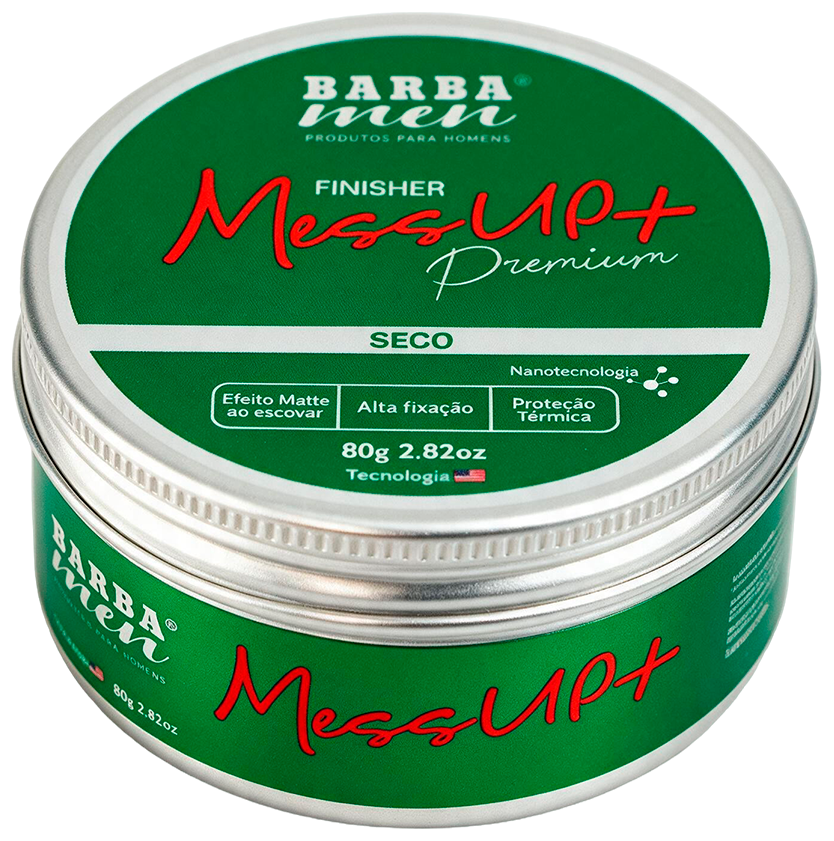 Pomada Modeladora Premium Mess Up+ Efeito Seco com Carvão Aditivado Barba Men