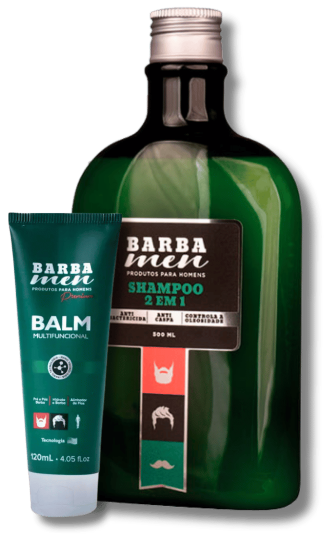 Kit Barba Hidratada Shampoo 500ml + Balm 120ml