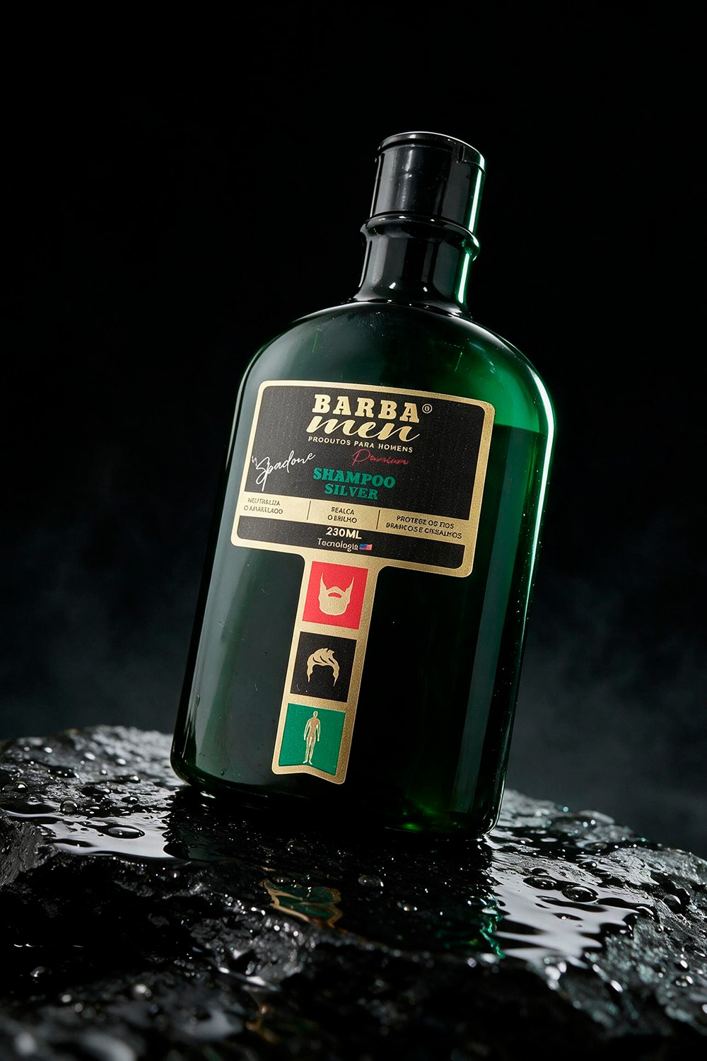Shampoo Silver 2 em 1 com Matizador by Spadone Barba Men 230ml
