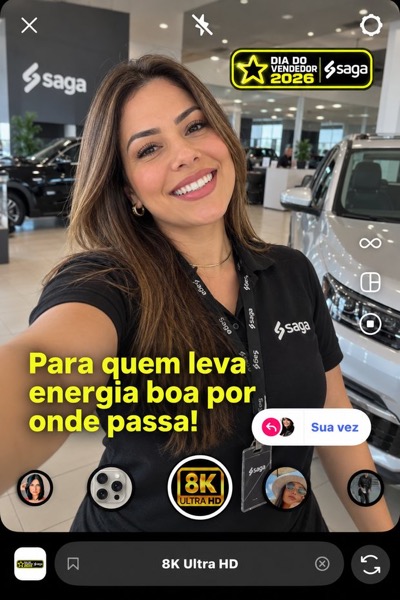 Modelo do Sua vez: Para quem leva energia boa por onde passa