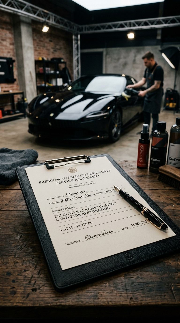 Contrato de Prestação de Serviço para Estética Automotiva (Checklist)