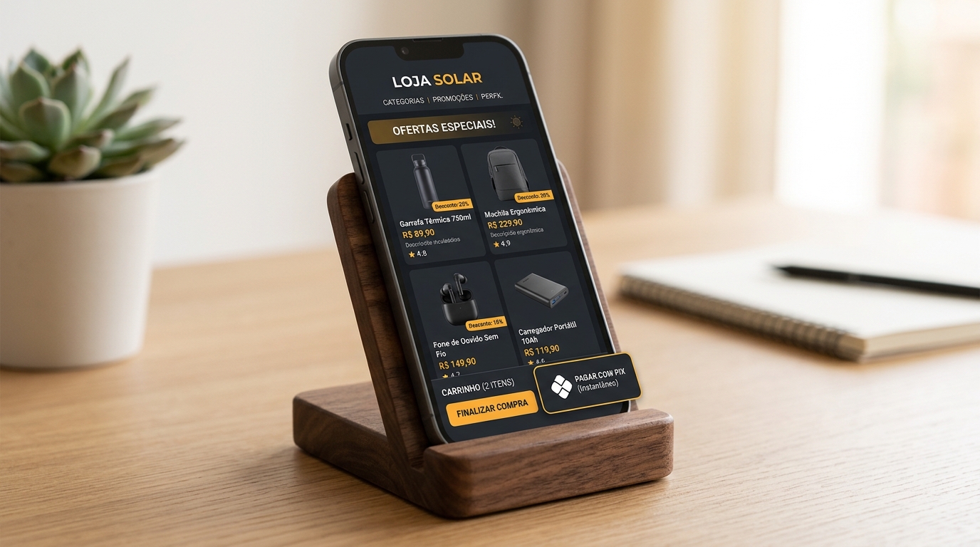 Vitrine Digital // Página mobile otimizada com checkout rápido e ofertas em destaque