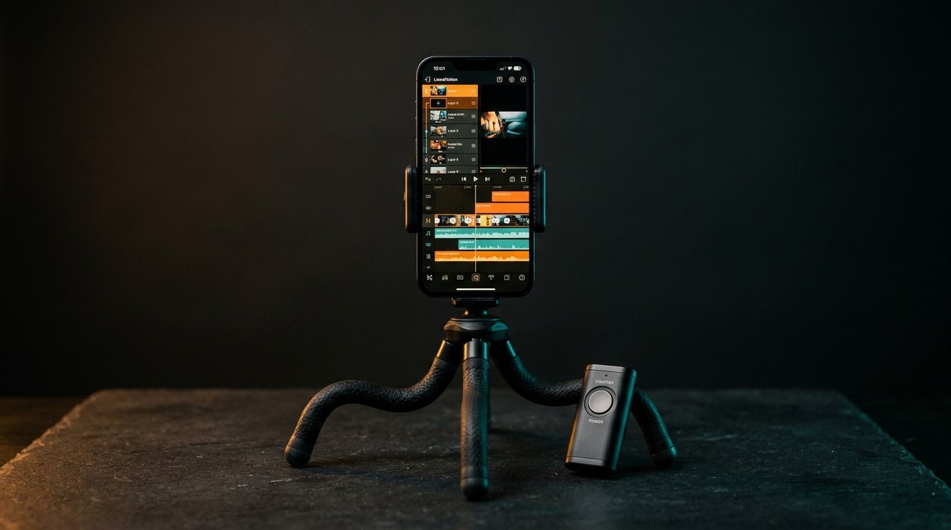 Edição Mobile // Interface de timeline multipista do app Edits da Meta com novas fontes e animações para Reels