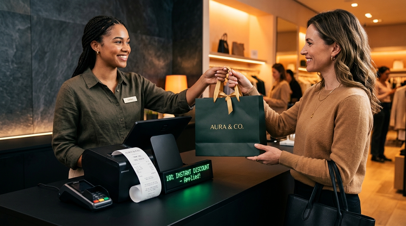 Balcão de Checkout // Pagamento instantâneo por aproximação e leitura de QR Code no caixa