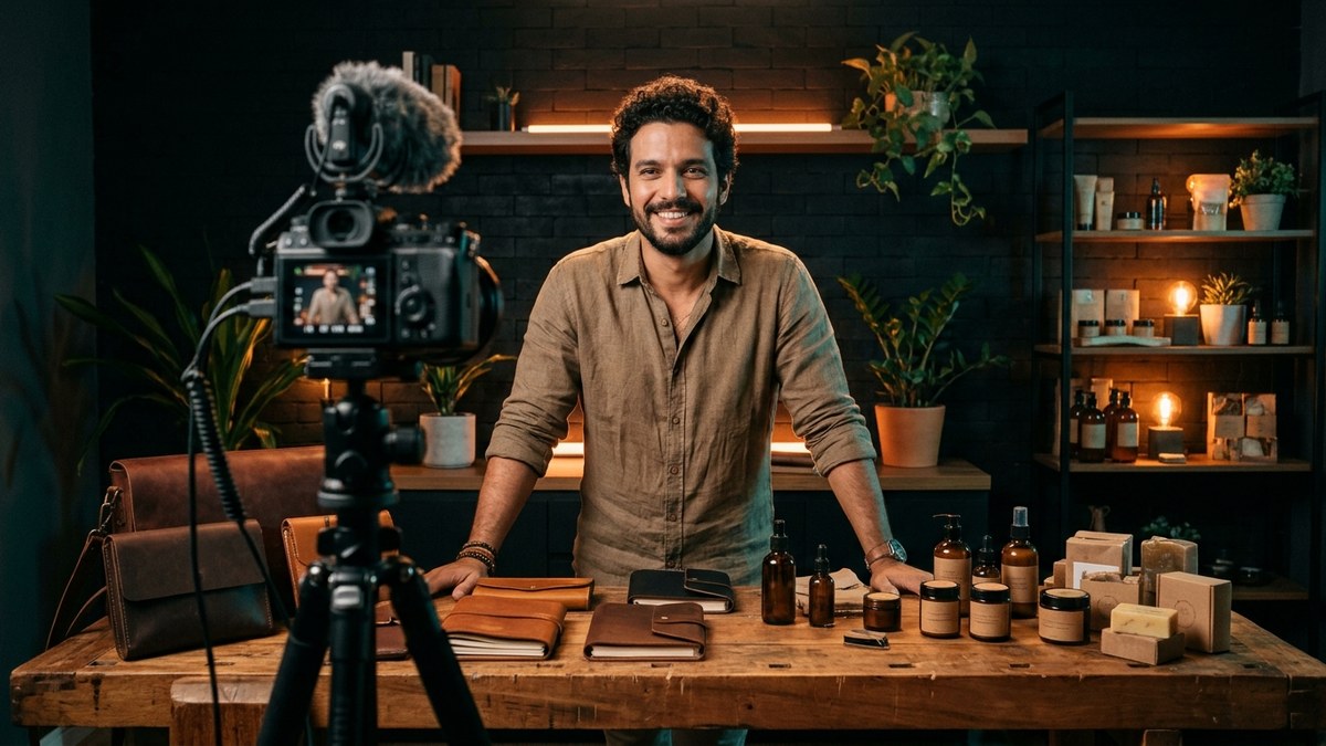 Fotografia Editorial // Criador e lojista gravando review de produtos para o YouTube Shopping e Shorts no Brasil