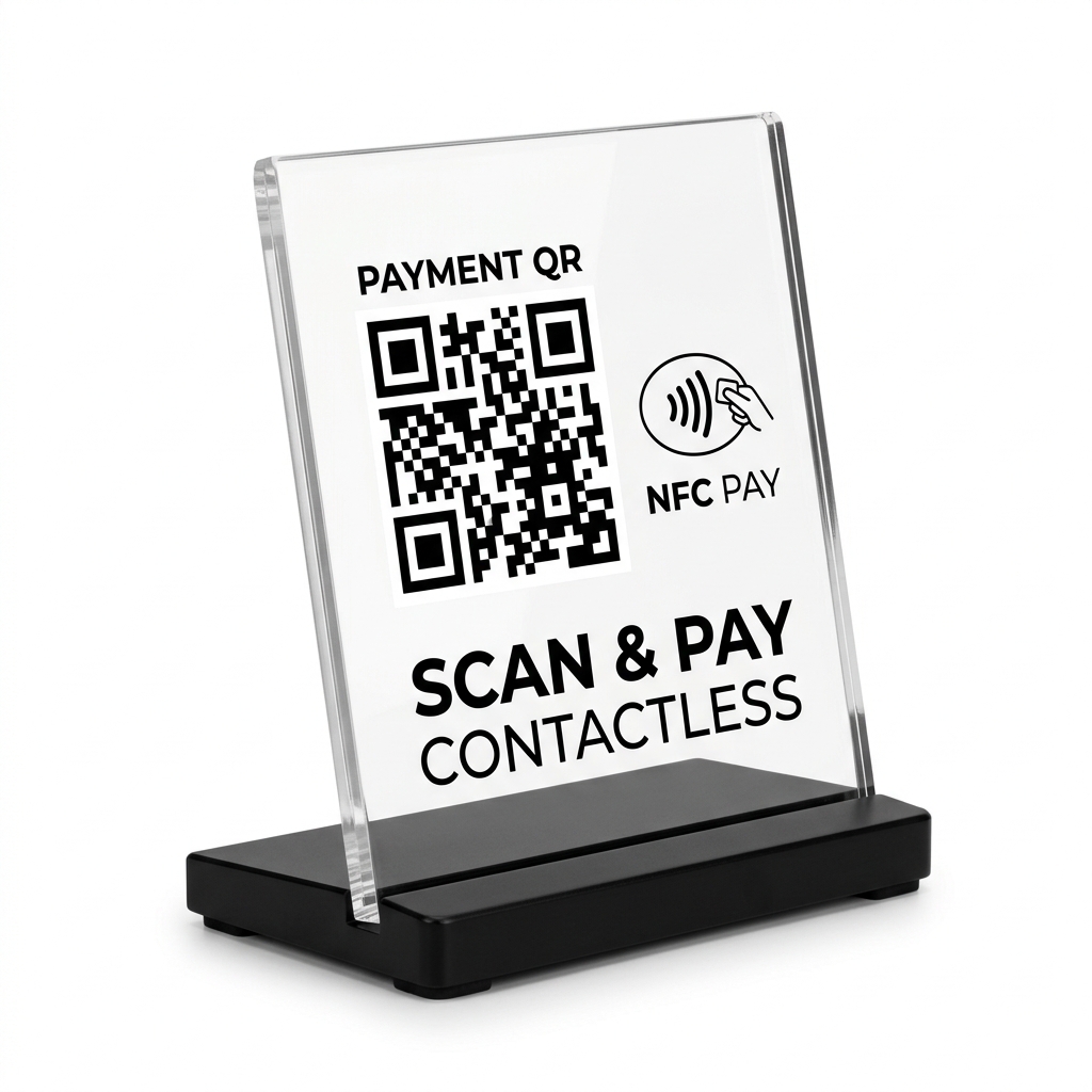 Display Placa Pix Acrílico Balcão QR Code Personalizado Loja