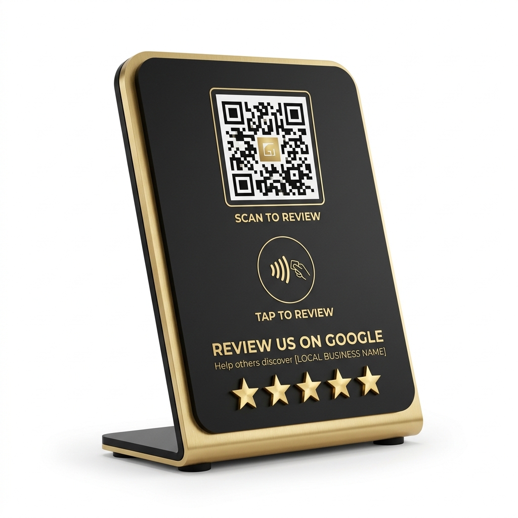 Display Totem Acrílico Avalie-nos No Google Com NFC E QR Code Balcão