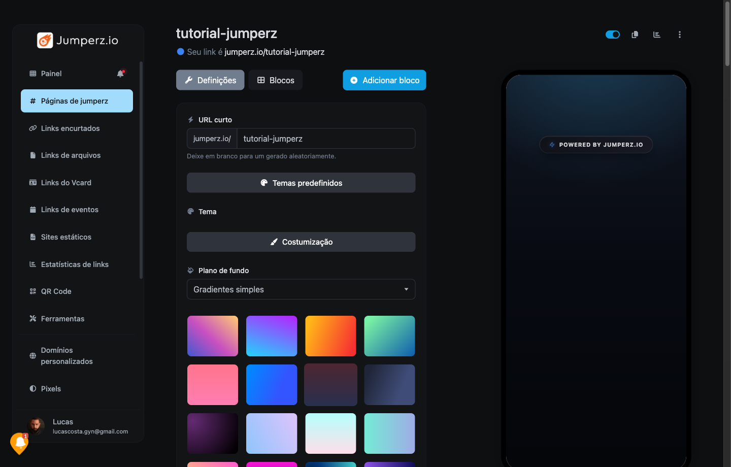 Fundo e Cores