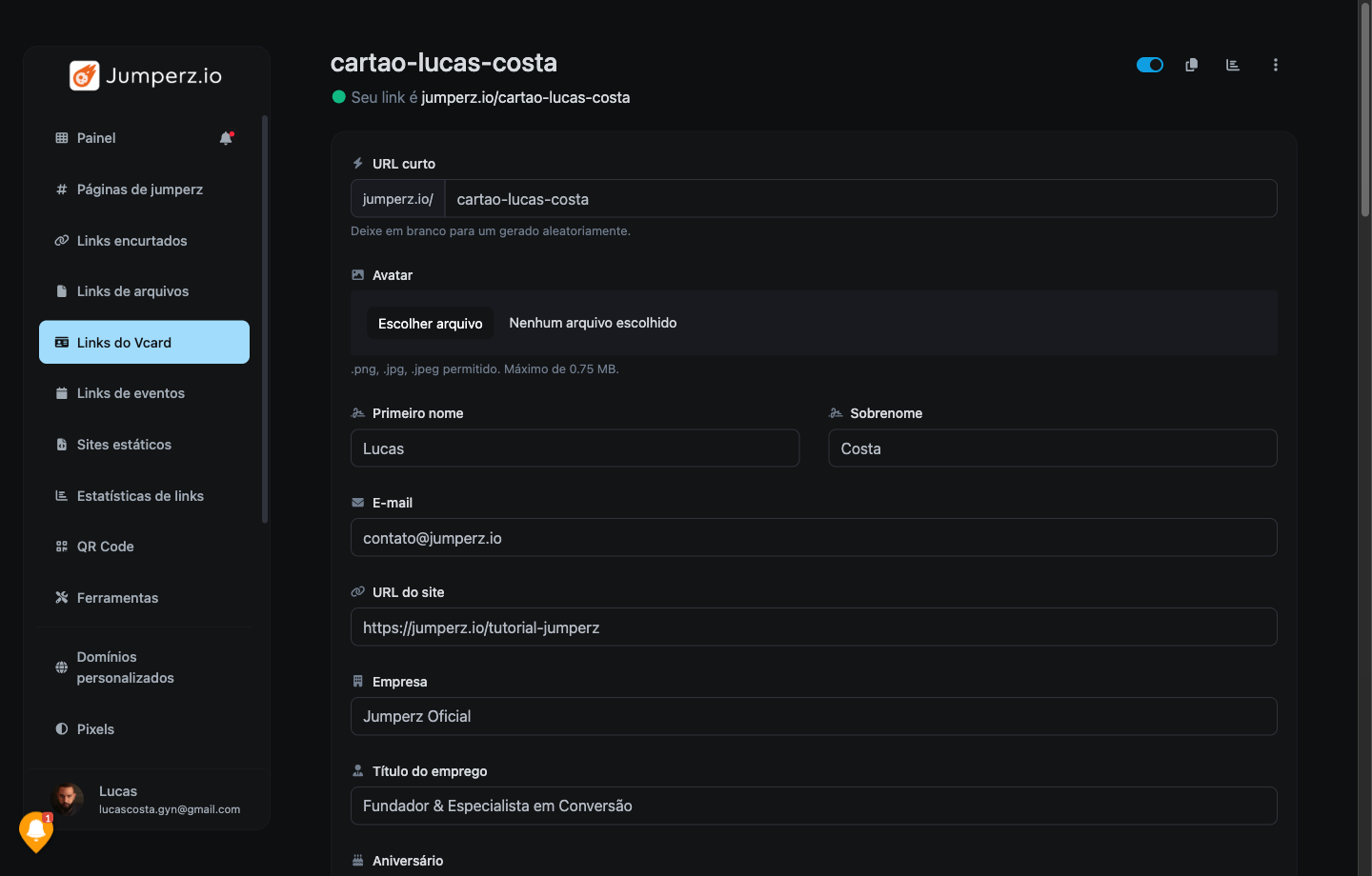 Link vCard