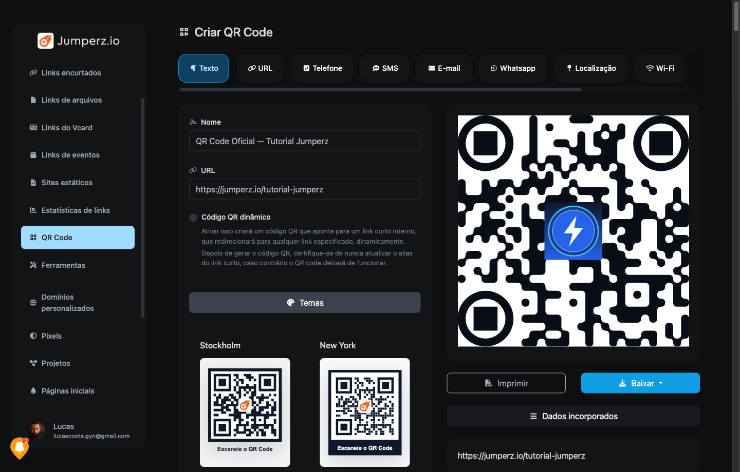Cores do QR Code