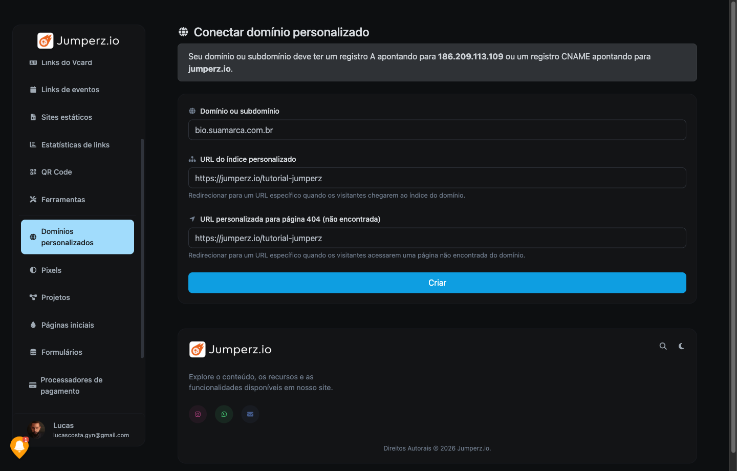 Conectar Domínio