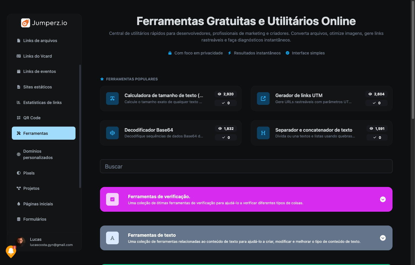 Catálogo de Ferramentas